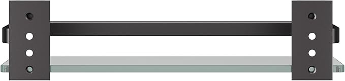 Danpoo Clear Tempered Glass Wall Shelf, Wall-Mounted Organizer for Bathroom, Kitchen(Matte Black)