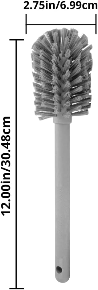 SPARTA Large Water Bottle Brush Ideal for Wide-Mouth Jars, Bottles and Tumblers, Dishwashing Tool with Handle for Home and Commercial Kitchens, Plastic, 12 Inches, Gray