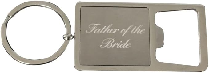 Infinity Collection Father of the Bride Stainless Steel Bottle Opener Keychain, Perfect Wedding Party Gift for Father of the Bride