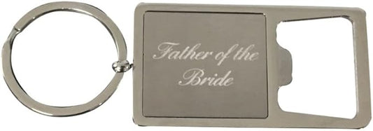 Infinity Collection Father of the Bride Stainless Steel Bottle Opener Keychain, Perfect Wedding Party Gift for Father of the Bride