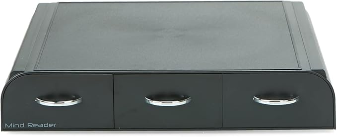 Mind Reader Single Serve Coffee Pod Organizer with 3 Drawers, 36 Pod Capacity, 13.5"L x 12.25"W x 2.5"H, Black (Pack of 8)