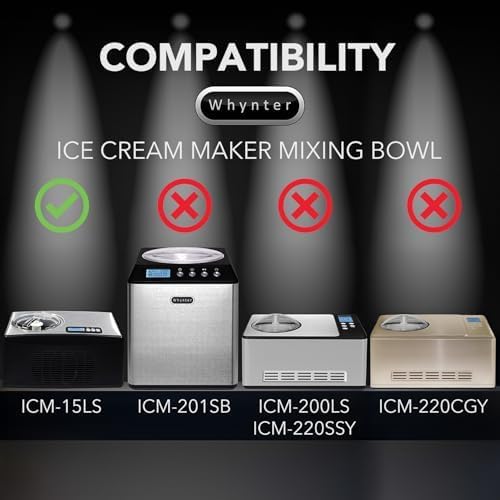 Whynter Ice Cream Maker Machine 1.6 Qt. Automatic with Built-In Compressor, LCD Digital Display & Timer, No Pre-Freezing, ICM-15LS, Stainless Steel