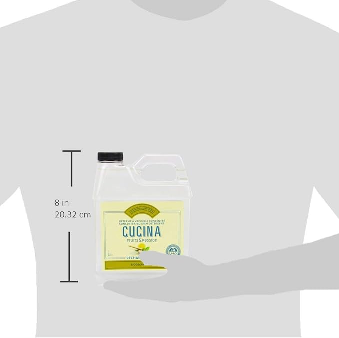 Fruits & Passion Cucina Dish Detergent Refill Sea Salt and Amalfi Lemon, 33.8 oz