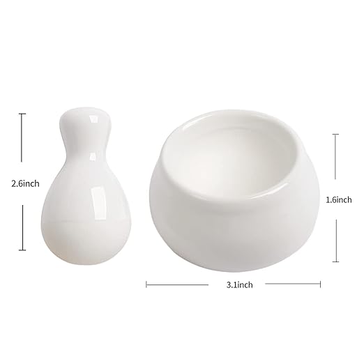Mini White Ceramic Mortar and Pestle Set, A Perfect Pill Crusher, Also Suitable for Crushing Spices, Herbs, etc