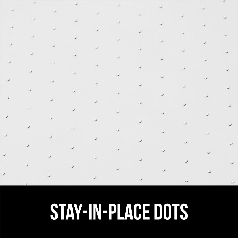 GORILLA GRIP Waterproof Silicone Under Sink Mat with Raised Lip for Kitchen and Bathroom, 31 x 22 in, Cabinet Shelf Liner Stay in Place Mats Dishwasher Safe Drawer Liner, Organizer Tray, White