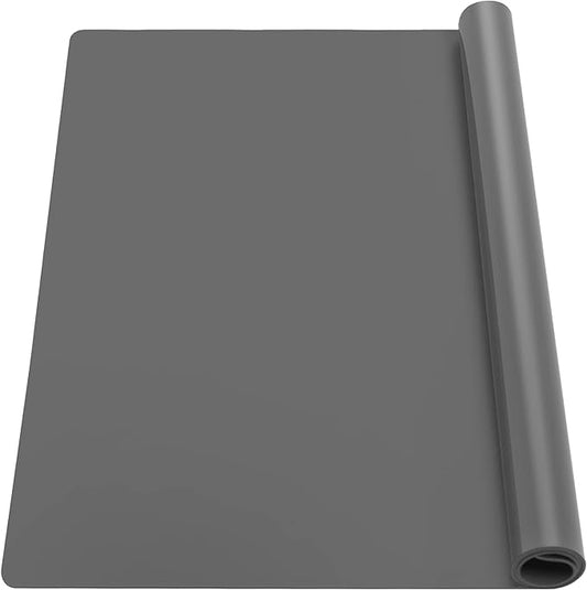 Ewen 25.6"x17.7"x0.08" Large Heat Resistant Silicone Mat for Kitchen Counter, 2mm Thick Countertop Protector Mat, Non-Stick Glass Top Stove Cover Pad for Appliances Coffee Maker Table Workbench Gray