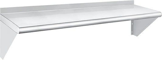 HARDURA Stainless Steel Shelf 12" x 60", 290lb Commercial Shelves Wall Mount Metal Shelving with Backsplash and Brackets for Kitchen, Restaurant, Laundry Room and Home