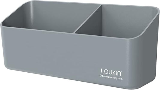 loukin Magnetic and Adhesive Marker Holder, Dry Erase Accessory Tray, Magnetic Storage Organizer for Whiteboard, Glass or Refrigerators (Grey)