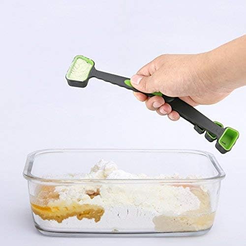 leepiya Measuring Cups and Spoons set, Collapsible Measuring Cups, 8 piece Measuring Tool Engraved Metric/US Markings for Liquid & Dry Measuring, Space Saving, BPA Free Silicone, Colorful