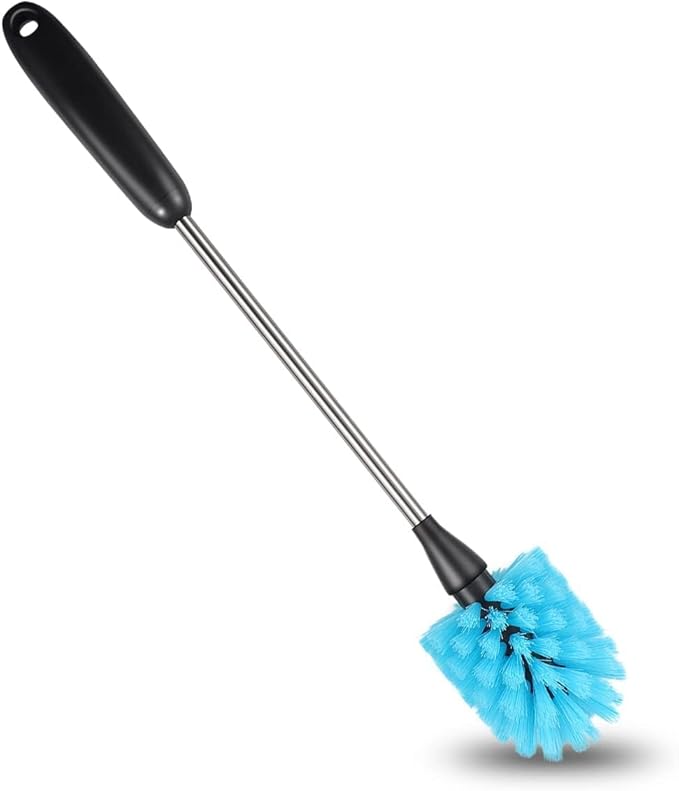 Stainless Steel Long Handled Water Bottle Brush-Flexible and Flexible Brush for Water Bottles, Milk Bottles, Glasses, Glassware, Food Jars, Wake-up Jars, 15 in.