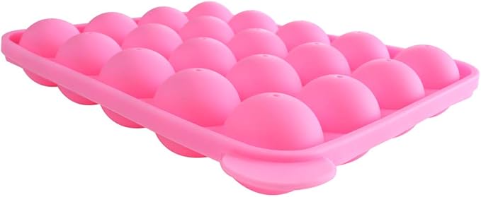 WARMBUY 20 Cavity Silicone Cake Pop Mold Lollipop Baking Mold Tray with Sticks, Pink