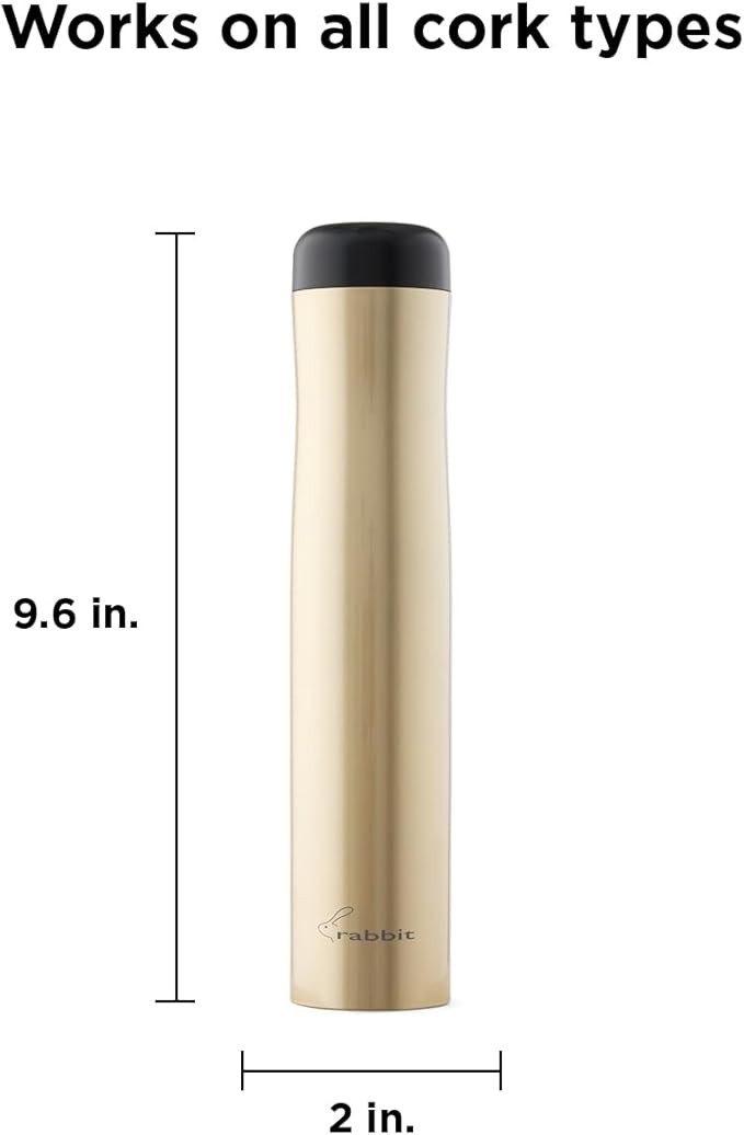 Rabbit Automatic Electric Corkscrew - Hands-Free Wine Opener with Integrated Foil Cutter, Rechargeable Cordless Electric Bottle Opener for All Cork Types - Barware Essential & Kitchen Tools