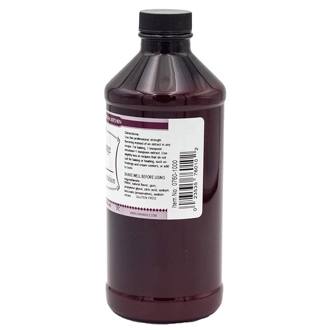 LorAnn Oils Orange Bakery Emulsion: True Essence, Ideal for Boosting Fruit Tones in Cakes, Cookies & Desserts, Gluten-Free, Keto-Friendly, Extract Substitute Essential for Your Kitchen, 16 Oz