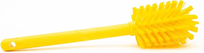 SPARTA Large Water Bottle Brush Ideal for Wide-Mouth Jars, Bottles and Tumblers, Dishwashing Tool with Handle for Home and Commercial Kitchens, Plastic, 12 Inches, Yellow, (Pack of 6)