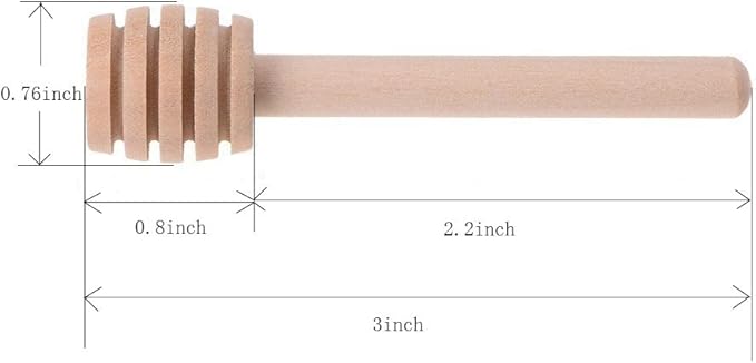 24 Pack Mini Wooden Honey Dipper Sticks, Honey Dippers 3 inch with Individually Wrapped Server for Honey Jar Dispense Drizzle Honey and Wedding Party Favors
