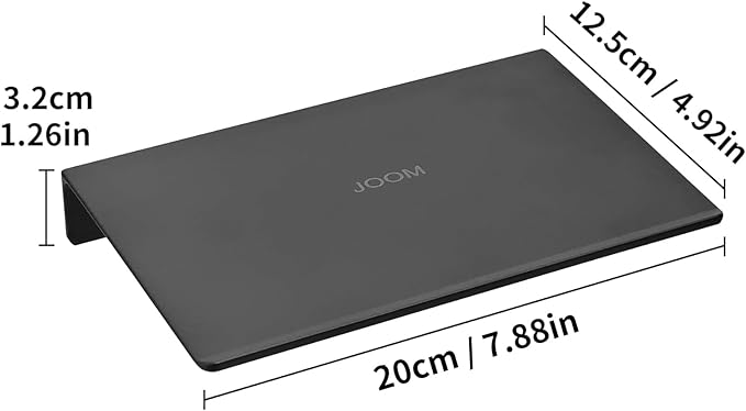 JOOM Small Metal Wall Floating Shelf - Metal Wall Shelf, Black Floating Shelf, Small Bathroom Shelf, Display Shelves for Living Room/Kitchen/Bedroom (Black, 8Inch)