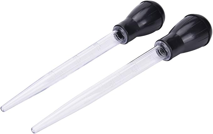 2 Pcs 11-Inch Turkey Baster with Silicone Bulb, Clear, Ideal for Roasting Juices, Butter Drippings, Glazes