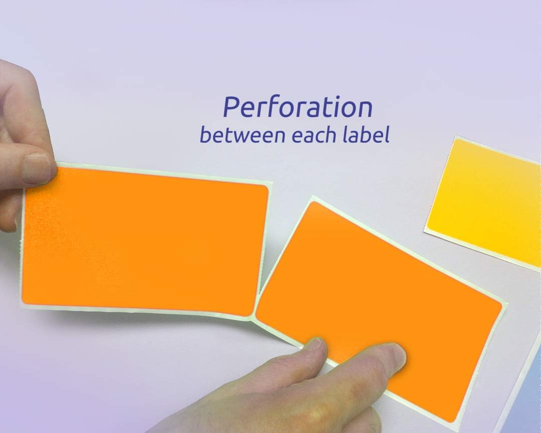 NextDayLabels 500 Rectangle Stickers (3" x 5") - Color Coding Labels Roll - Moving Labels for Boxes, Colored Inventory Stickers for Packing, Organizing, and Storage (Fluorescent Orange)