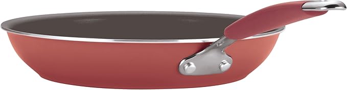 Rachael Ray Cucina Nonstick Frying Pan Set / Fry Pan Set / Skillet Set - 9.25 and 11 Inch, Cranberry Red