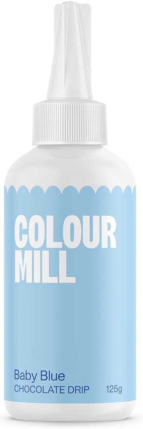 Colour Mill Chocolate Drip Easy-Melt Drizzle for Desserts, 125 Grams Baby Blue