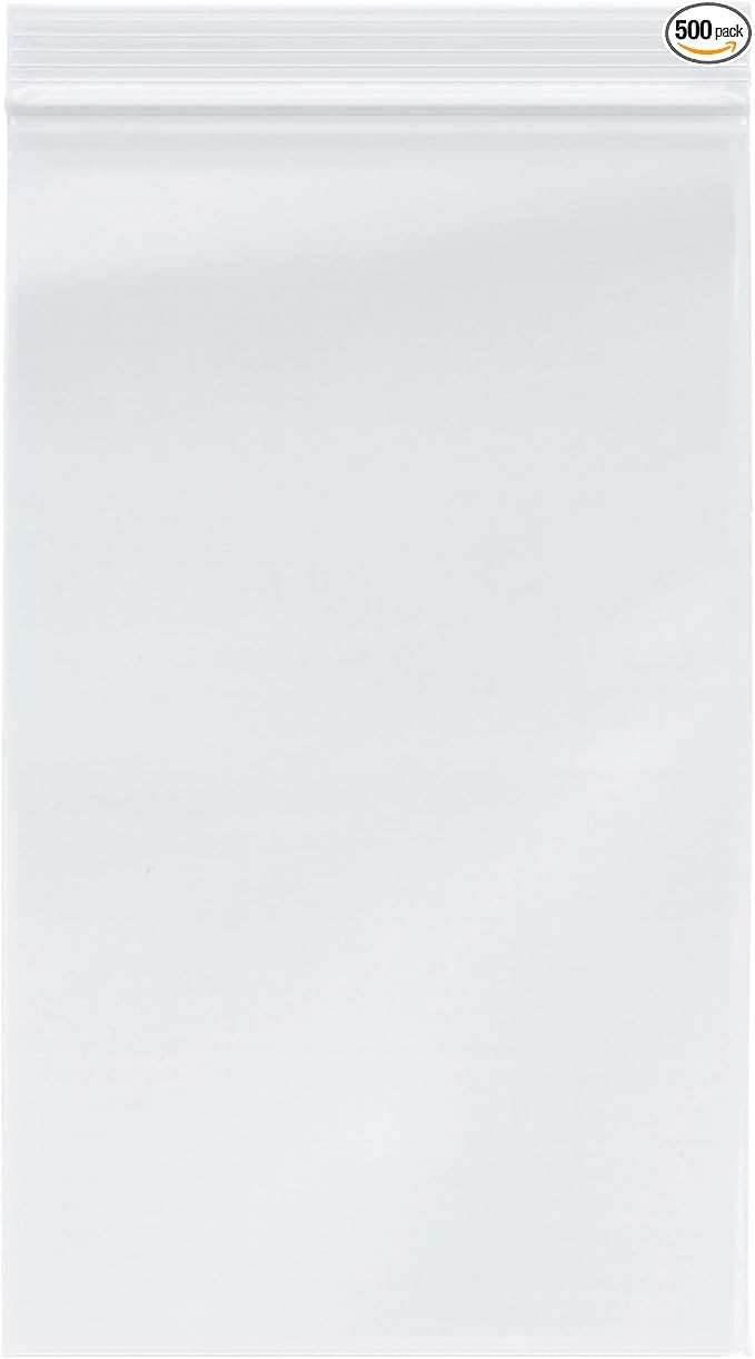 Plymor 6" x 10" (Pack of 500), 4 Mil Heavy Duty Zipper Reclosable Plastic Bags