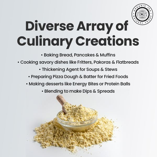 Pride of India - PACK of 6 - Garbanzo Bean Flour 1 lbs (454 gm) Earthy Nutty Slightly Sweet Taste Freshly Milled in Small Batches | Used for Baking Cooking Coating Thickening | Prepare Pancakes