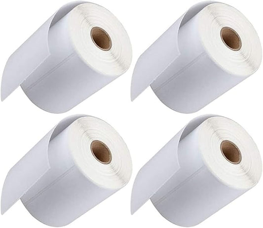 FungLam 4 Rolls 4x6 Direct Thermal Shipping Labels, 250 Labels Per Roll, 1" Core, Perforated, White Mailing Postage Shipping Label Compatible with Zebra 2844 ZP-450 ZP-500 ZP-505