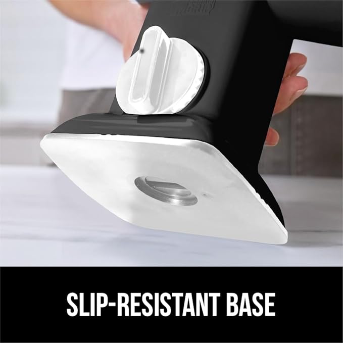 GORILLA GRIP BPA-Free Rotary Cheese Grater Hand Crank, Easy to Set Up, Strong Suction Base for Kitchen Countertop, Shred Potato, Vegetable, Nuts in Seconds, Round Mandoline Slicer, 3 Blades, Black