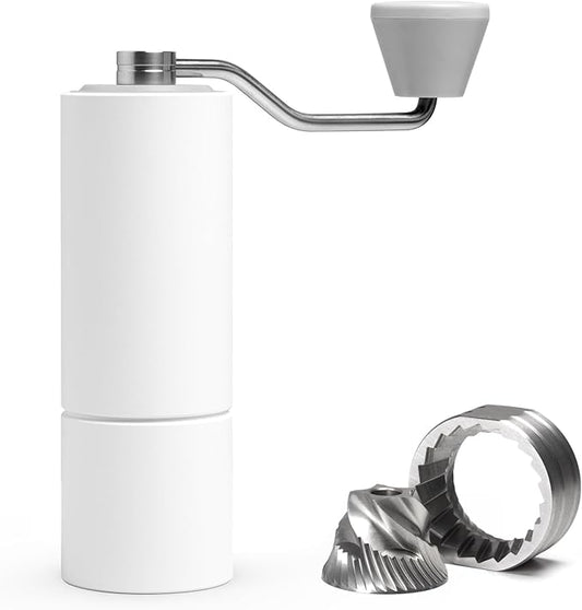 TIMEMORE Manual Coffee Grinder with Stainless Steel Conical Burr Coffee Grinder Chestnut C2 Internal Adjustable Setting Capacity 20g Pour Over Coffee for Travel, Camping, Home White