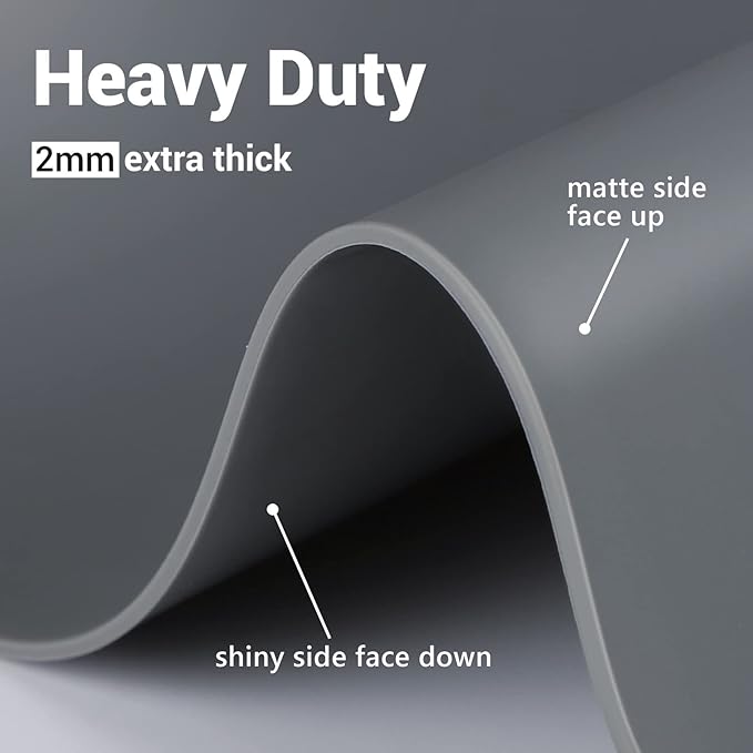 Ewen 27.6x19.5in 2mm Silicone Mats for Kitchen Counter, Thick Heat Resistant Silicone Baking Mat Placemat, Large Glass Top Stove Cover Countertop Protector Pad for Pastry Air Fryer Coffee Maker Art