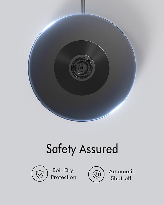 Electric Kettles 1500W for Boiling Water, Longdeem Retro 1.7L Stainless Steel Hot Water Boiler with Automatic Shut Off & Boil Dry Protection, Black