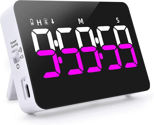 Kitchen Digital Timer, Count Down Up, Rechargeable, Vibration Mode Adjustable Volume and Brightness LED Display, Time Management Cook, Desk, Kids Adults Study Teaching, Kitchen Gadgets