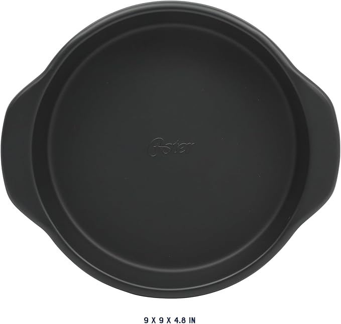 Oster Teston 9" Round Nonstick Carbon Steel Cake/Bake Pan - Matte Black