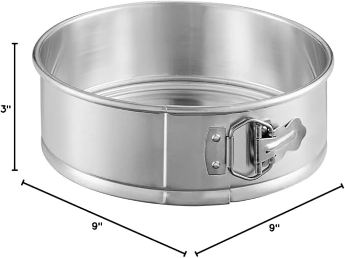 Soro Essentials- 9'' x 3'' Deep Aluminum Round Spring Form Pan- Leak Proof Cheesecake Pan Spring Form Pans with Removable Bottom and Quick Release Latch for Baking Cheesecake Cakes