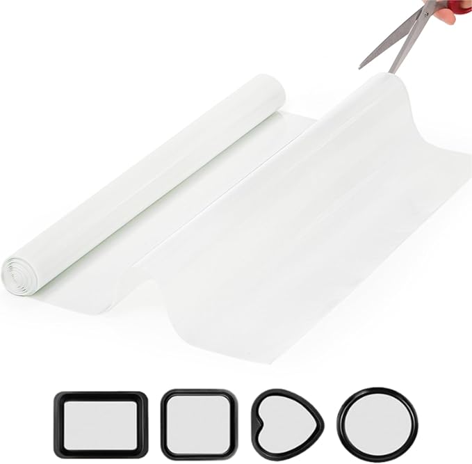 Silicone Baking Mat Roll, 16 In x 8 FT Non-Stick Pastry Mat, Cut to Any Size, Heat Resistant Food Grade Silicone Sheet, Air Fryer Liner for Pie Crust, Pizza Cookies