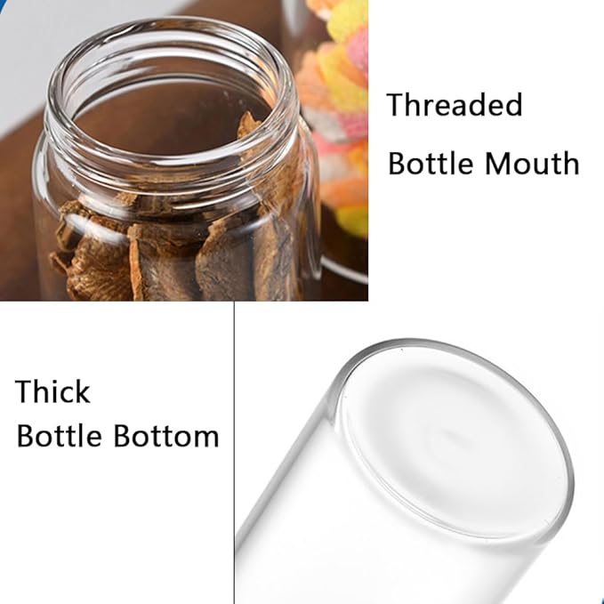 Oidium 4 oz Glass Jars with Bamboo Lids,4-Pack,Glass Spice Jars,Bulk Clear Round for Making Candles,Small Glass Jars For Flour,Sugar,Spices,Tea,Jams,Liquid.wide mouth Mini Jars (Clear 4Pack(4oz))