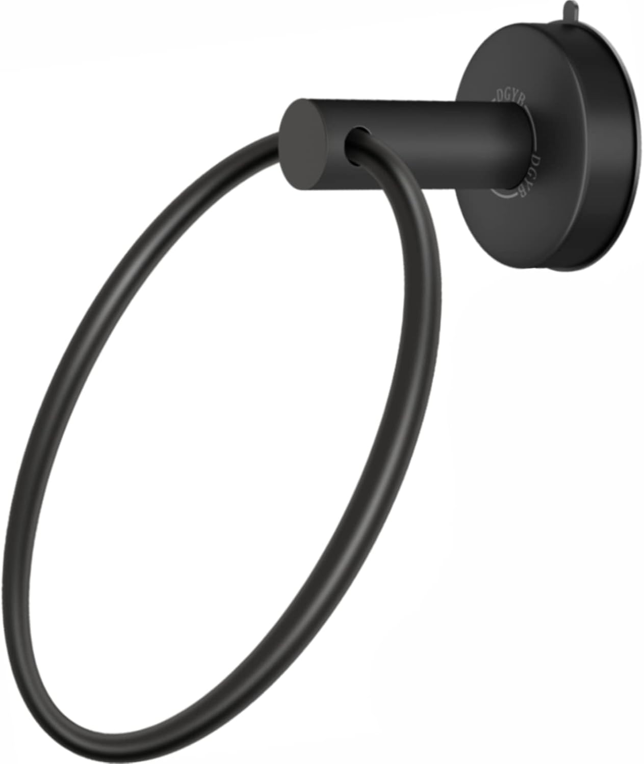 DGYB Suction Cup Towel Ring Matte Black Hand Towel Holder for Bathroom Wall SUS 304 Stainless Steel Kitchen Towel Hanger