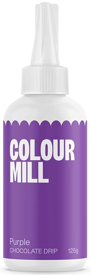 Colour Mill Chocolate Drip Easy-Melt Drizzle for Desserts, 125 Grams Purple