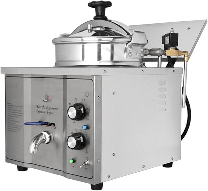 16L Electric Pressure Fryer,110V High-Pressure Chicken Fryer with Safety Features,Stainless Steel Healthy Countertop Deep Fryer for Crispy Fried Delicacies, Commercial-Grade Food Oven