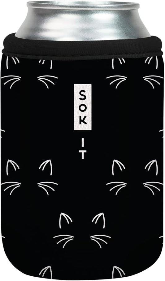 Sok It CanSok Sleeve for Beer & Soda Insulated Neoprene Cover (Mystical Meows, 12oz Can Sleeve)