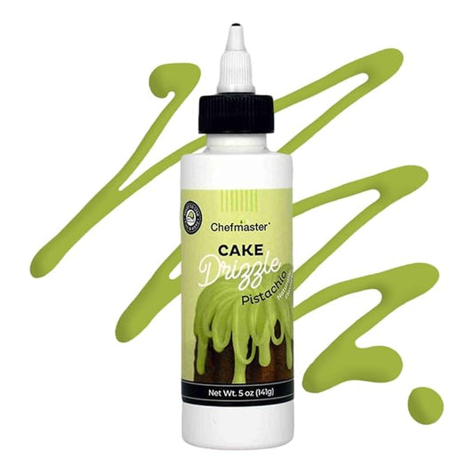 Pistachio-Flavored Cake Drizzle by Chefmaster, Edible Cake Drip Frosting for Decorating, Drip for Cakes, Cupcakes, Cookies, Donuts, 5 oz