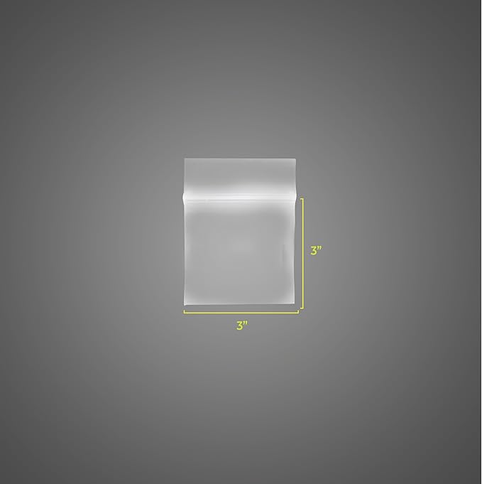 SNL | 3" X 3" - 2 MIL - 1,000 Bags | Small | Strong | Zipper Lock Reclosable, Clear, Disposable, Plastic Bags, For Food and Storage