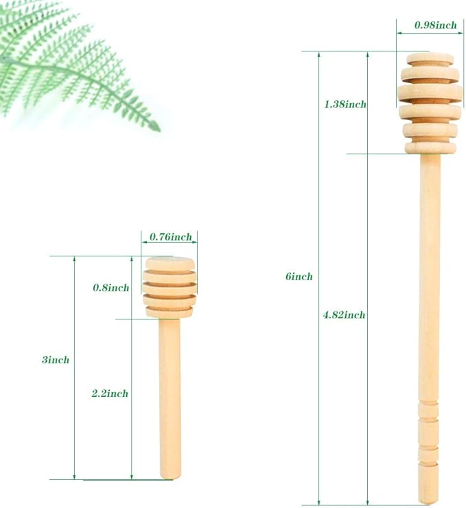 12 Pack Mini Wooden Honey Dipper Sticks, Honey Dippers 6 inch with Individually Wrapped Server for Honey Dispense Drizzle Honey and Wedding Party Favors