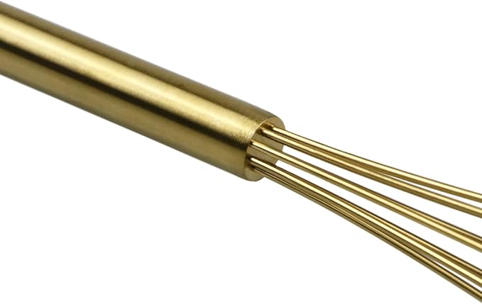 FLYINGSEA Whisk,Small Whisk,Mini Whisk,Stainless Steel Whisk,Wisk,Whisks for cooking,Cooking and Kitchen Gadget.(10.5 inches Golden)