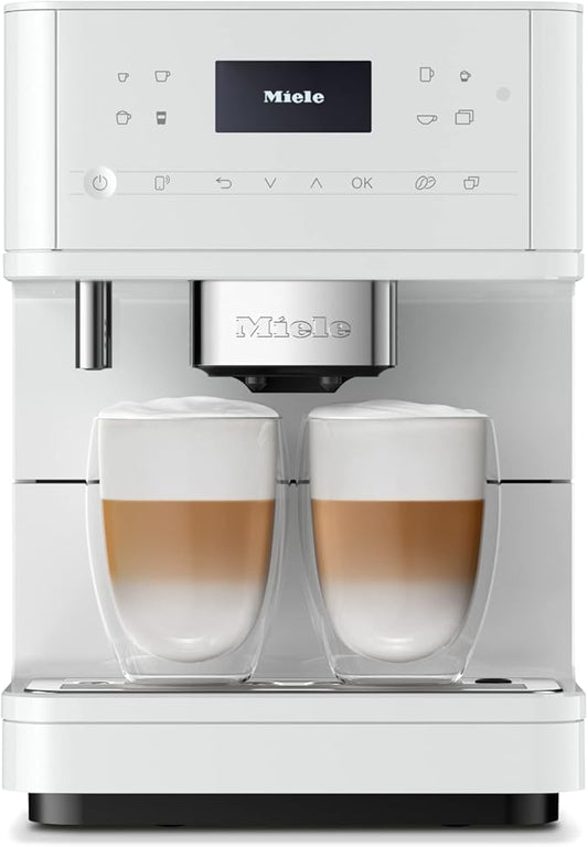 Miele CM 6160 MilkPerfection Automatic Coffee Machine - OneTouch for Two, AromaticSystem, 4 individual profiles, DoubleShot, WiFi-compatible, LED lighting, easy cleaning, in Lotus White