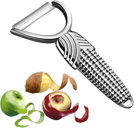 Swivel Vegetable Peeler, Widened Handle and Ultra Sharp Stainless Steel Blades - Perfect Kitchen Peeler For Veggie, Fruit, Potato, Carrot, Apple - Silver