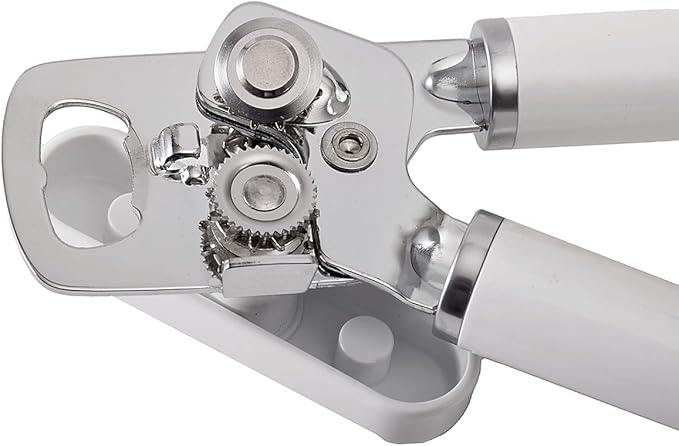 KitchenAid Classic Multifunction Can Opener and Bottle Opener Easy to Use, Razor Sharp Stainless Steel Cutting Wheel, Soft Ergonomic Handles, White