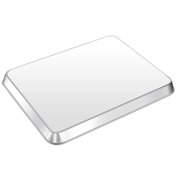 Baking Sheet, Yododo Stainless Steel Baking Pans Tray Cookie Sheet Toaster Oven Tray Pan Cookie Pan, Non Toxic & Healthy, Superior Mirror Finish & Rust Free, Easy Clean & Dishwasher Safe - 12.4 inch