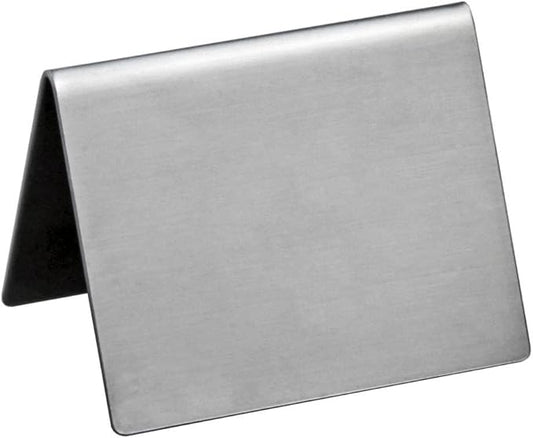 New Star Foodservice Stainless Steel Table Tent Sign (Silver (Plain), 2"x 2" (Set of 2))