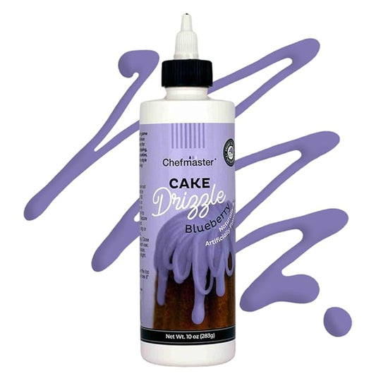 Blueberry-Flavored Cake Drizzle by Chefmaster, Edible Cake Drip Frosting for Decorating, Drip for Cakes, Cupcakes, Cookies, Donuts, 10 oz